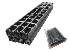 Бордюр газонний RIM-BORD 45мм 12 шт. + 50 садових анкерів, палісадний бордюр