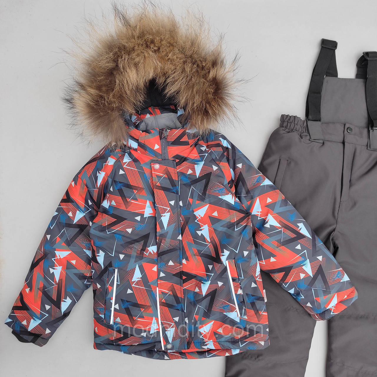 Зимовий дитячий роздільний комбінезон 128 для хлопчика на 6 7 років "Нік" комплект костюм мембрана, фото 1