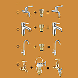 Універсальний адаптер для крана 15-23 мм. Фітинг, насадка для шланга, для раковини, для поливання,, фото 4