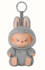 Labubu брелок плюшевий "Hehe" сірий — м'яка іграшка з луковою усмішкою