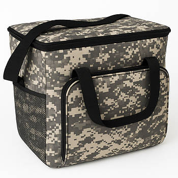 Термосумка 32л (38×33×25см), DT 4247, Піксель / Міні холодильник для пікніка / Дорожня сумка холодильник