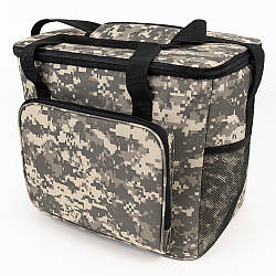 Термосумка 32л (38×33×25см), DT 4247, Піксель / Міні холодильник для пікніка / Дорожня сумка холодильник