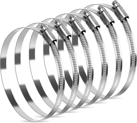 Хомут черв’ячний металевий 140–160 мм, 25 шт. Rockforce RF-140-160, фото 1