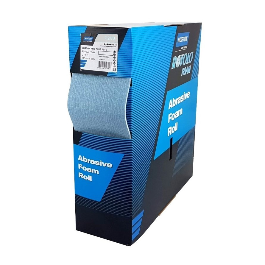 Абразивний папір P280 на поролоні Norton A975 115 х 140 мм у рулоні 25 м, фото 1