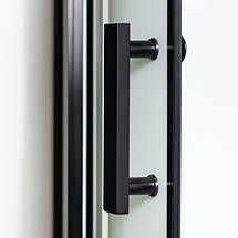 Душовий бокс Insana Talija 90x90x215 см на низькому піддоні чорний прозоре скло з візерунком розпашні двері, фото 5