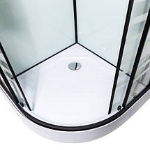 Душовий бокс Insana Talija 90x90x215 см на низькому піддоні чорний прозоре скло з візерунком розпашні двері, фото 4