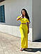 Жіночий костюм (топ + штани) ; Світлота: чорний, жовтий, синій;Розмір: 42-44, 46-48, 50-52 ;, фото 3