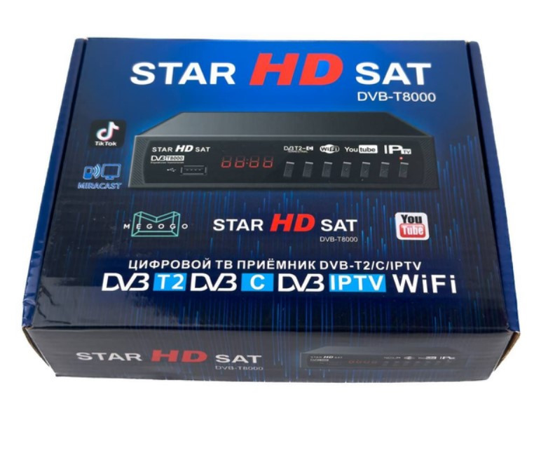 Приставка цифрова T8000 T2 Star HD з пультом, USB, HDMI, RCA, фото 1