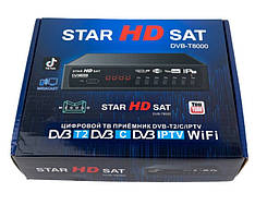 Приставка цифрова T8000 T2 Star HD з пультом, USB, HDMI, RCA