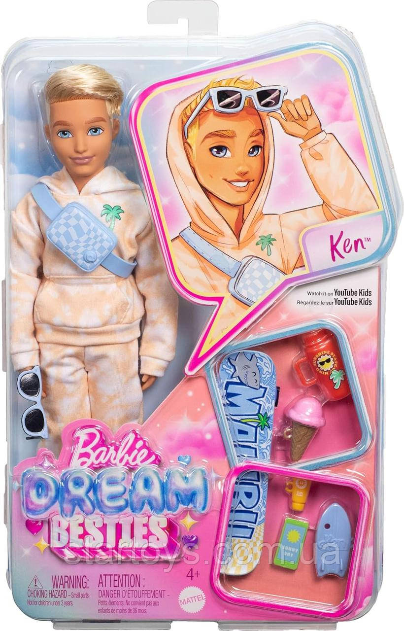 Лялька Кен Блондин на скейті Малібу із серії Барбі Бестії Barbie Dream Besties Ken, фото 1