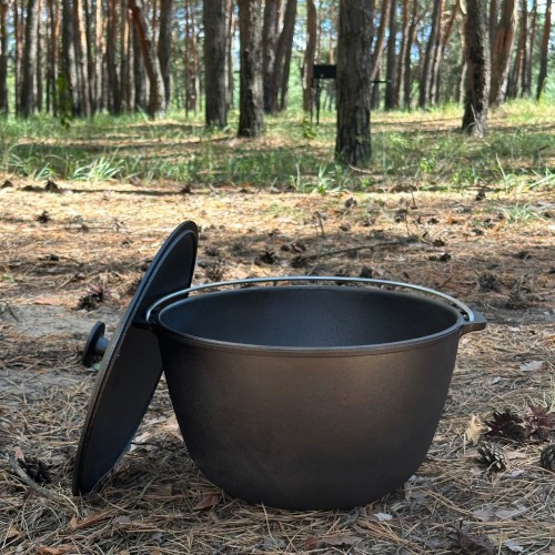 Казан 12л. чавунний з кришкою туристичний, фото 1