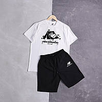 Чоловічий літній костюм New Balance Футболка + Шорти білий Комплект Нью Беланс на літо (B)