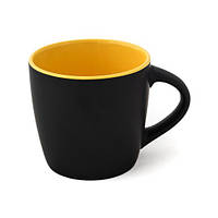 Чашка ETNA 300 мл керамическая матовая, черная, желтая внутри, от 10 шт