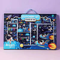 Набір для творчості та малювання, "Космос" подарунковий набір канцелярії для дітей пенал, олівці, маркери