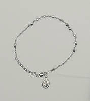 Браслет - вервиця з намистинками із срібла