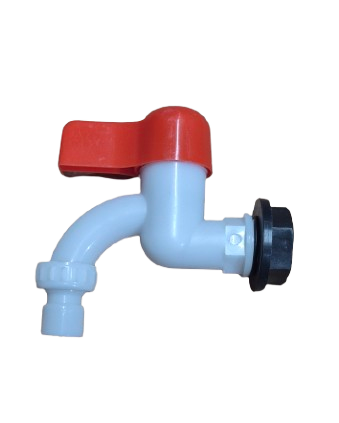 Кран шаровий ПВХ д. 1/2 нр. полив (пласт.) для рукомийника, ємності Білий, фото 1