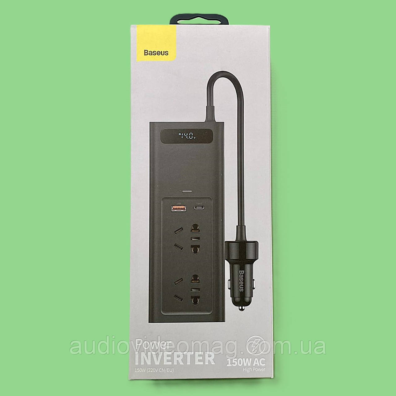 Автомобільний інвертор Baseus 150W (220V CN/EU), фото 1