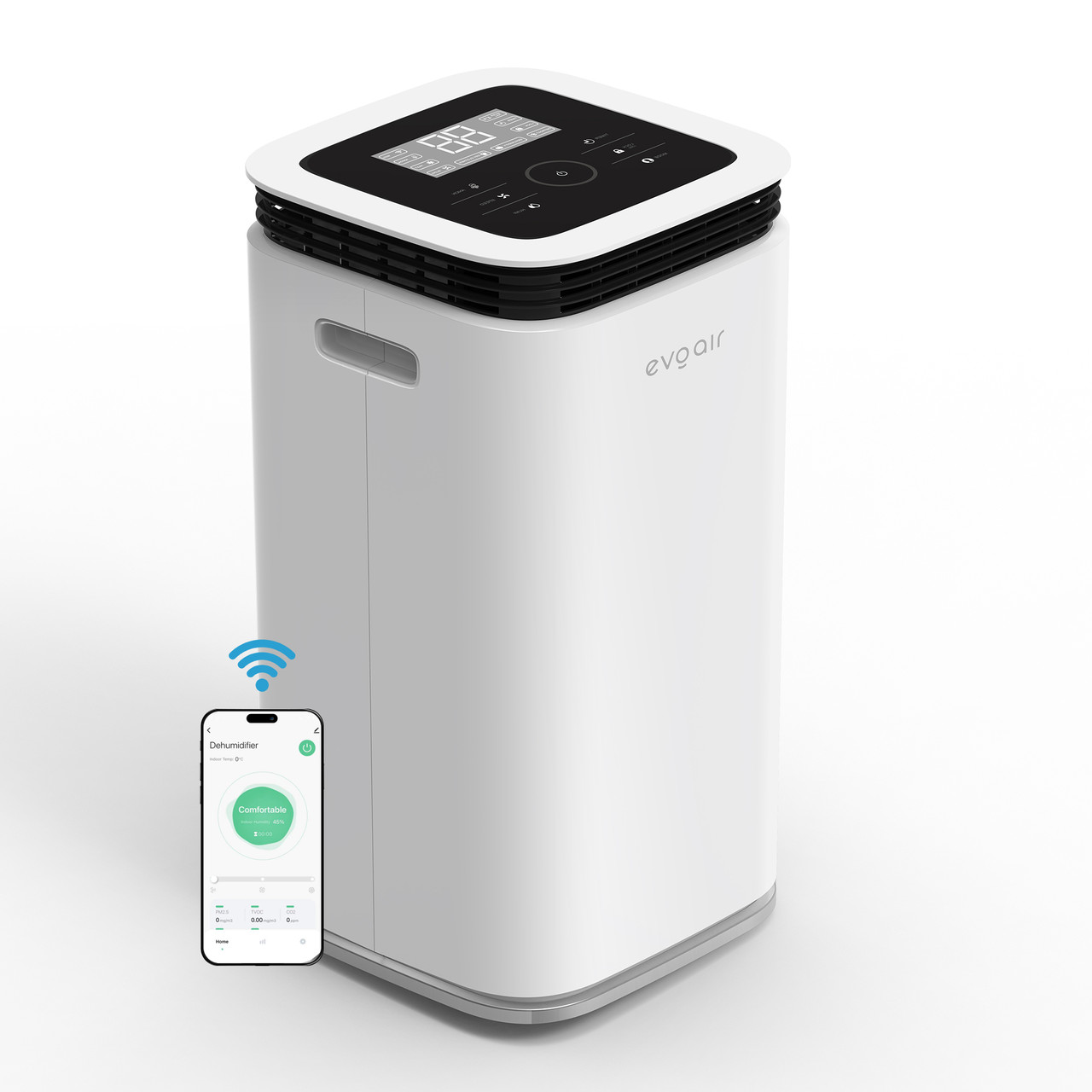 Осушувач повітря Evoair, FlexyDry 16 Smart, 16 л/24 год, датчик вологості, функція іонізації, сушіння білизни, резервуар 2,2 л, фото 1