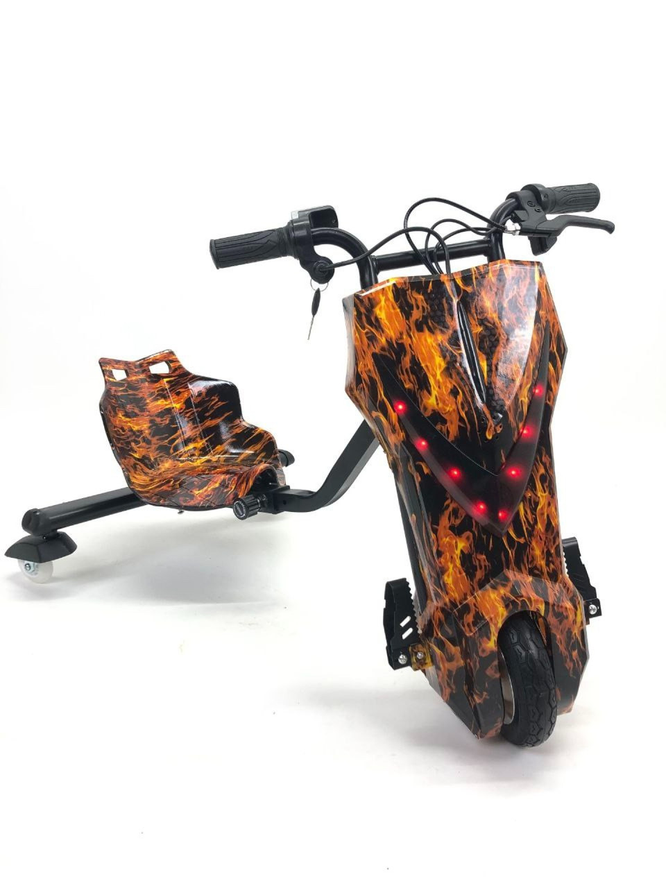 Windtech Crazy Bug 500W Червоне полум'я Дріфткар триколісний, фото 1