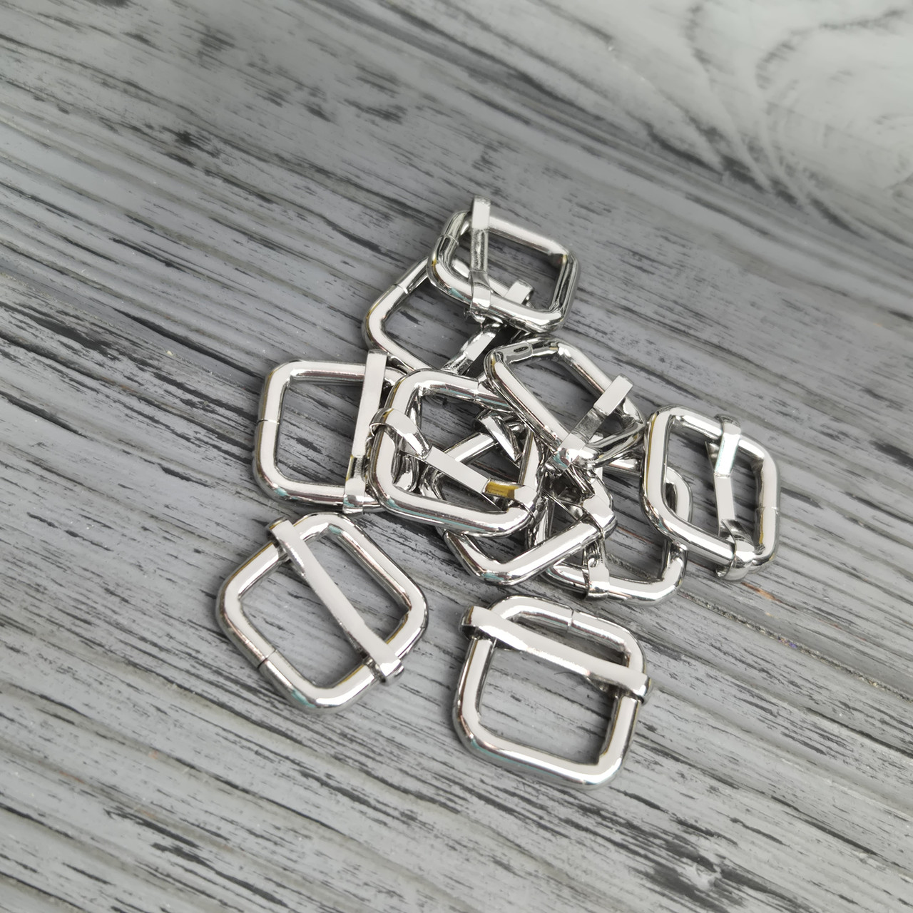 Пряжка регулятор перетяжка 15х15х4 мм Нікель Глянець, фото 1