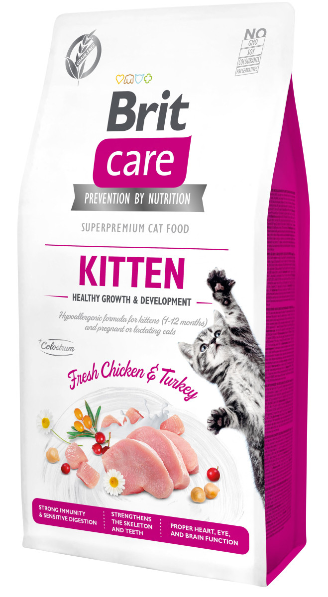 Сухий корм Brit Care Cat GF Kitten HGrowth & Development для кошенят, здорове зростання та розвиток, 7 кг, фото 1