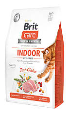 Сухий корм Brit Care Cat GF Indoor Anti-stress для котів, які постійно живуть у приміщенні, курка, 2 кг