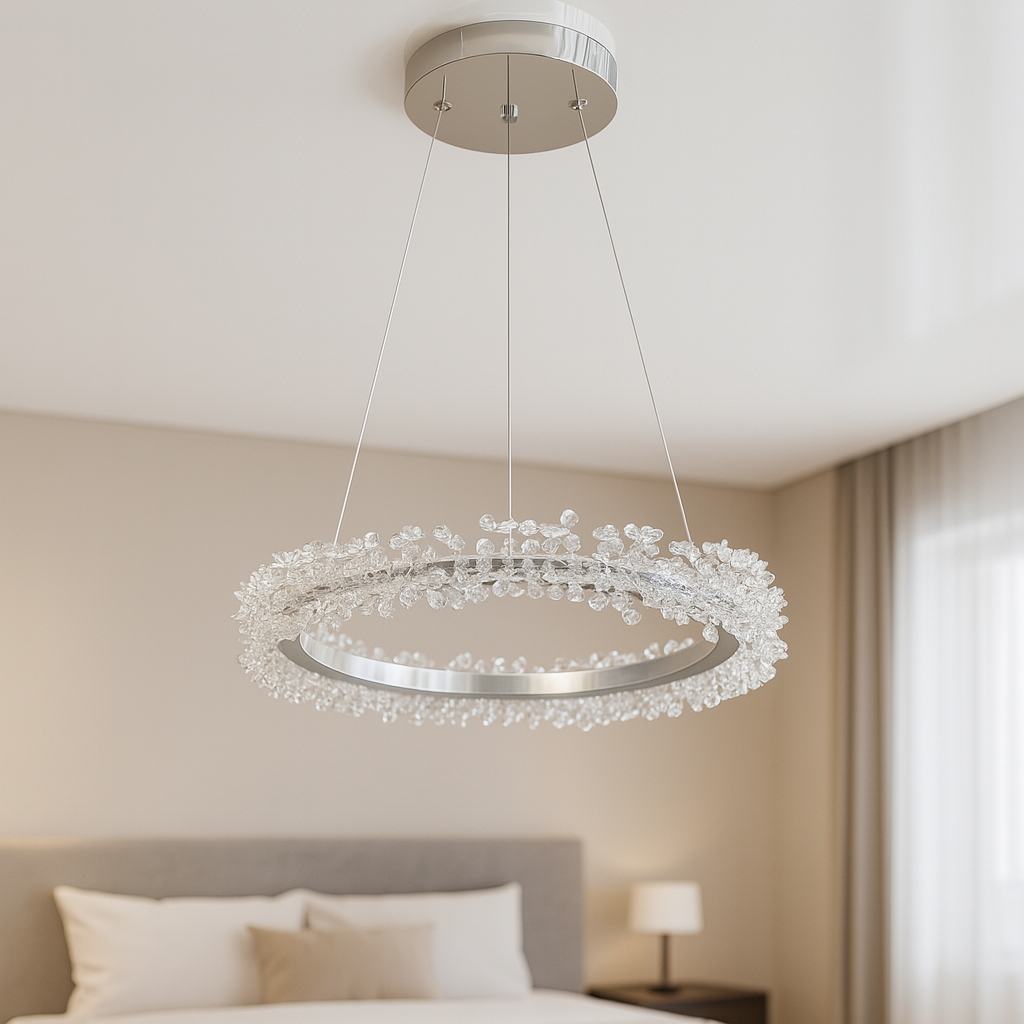 Сучасна кришталева Лед люстра Artlight 20W до 12 м² колір Хром 2055/400CH, фото 1