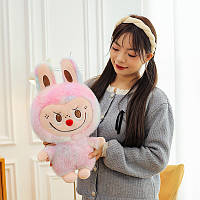 Большая мягкая детская игрушка Лабуба Заяц Labubu The Monsters, большие мягкие игрушки Розовая 45 см, Лабубу Зайчик, цвет Розовый