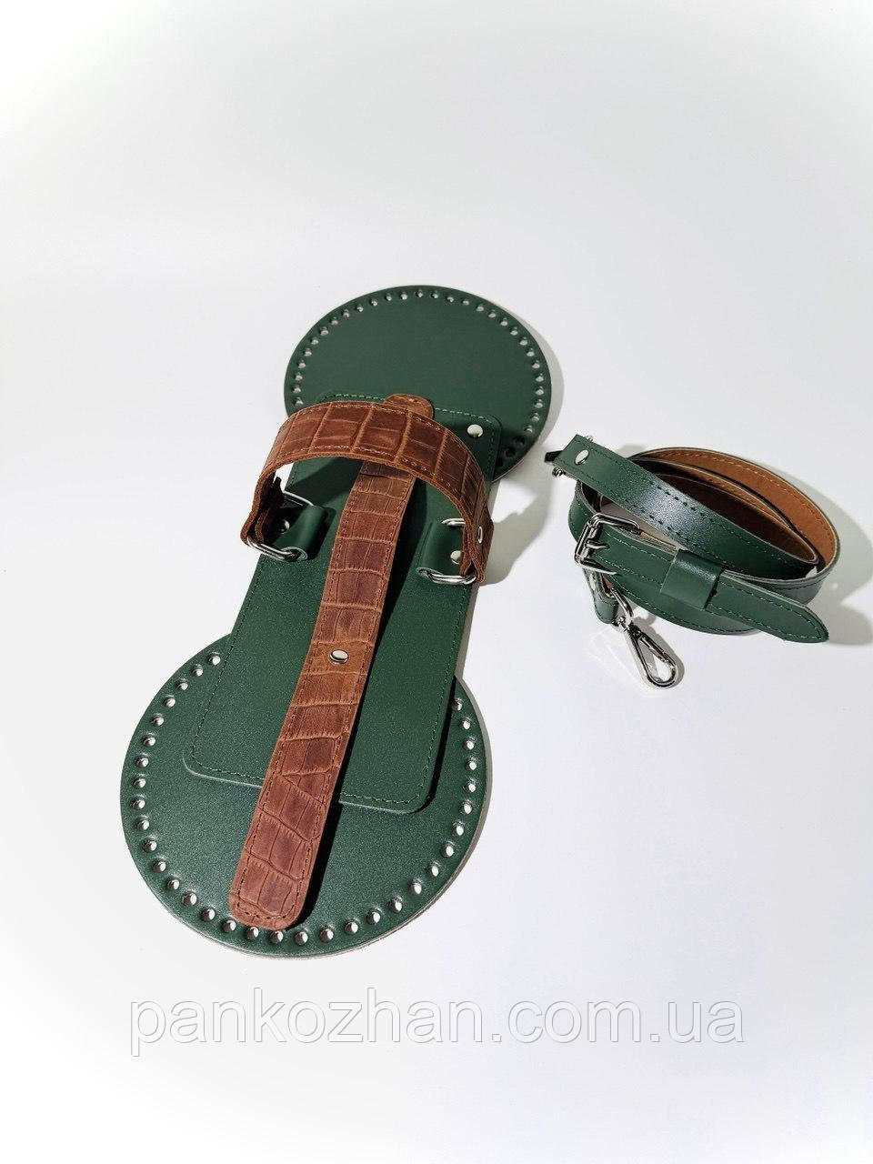 TOY BAG зелений + рептилія мат руда заготовка для вязання, фото 1