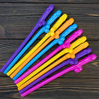 Пікантні Трубочки Віллі для коктейлів Кольорові (пач. 10шт)