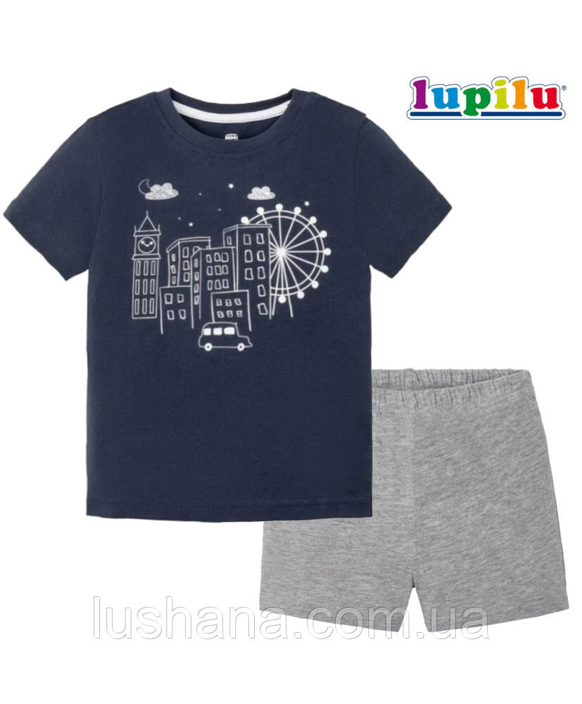 Дитяча трикотажна піжама на хлопчика (костюм) Lupilu, р.86-92, фото 1