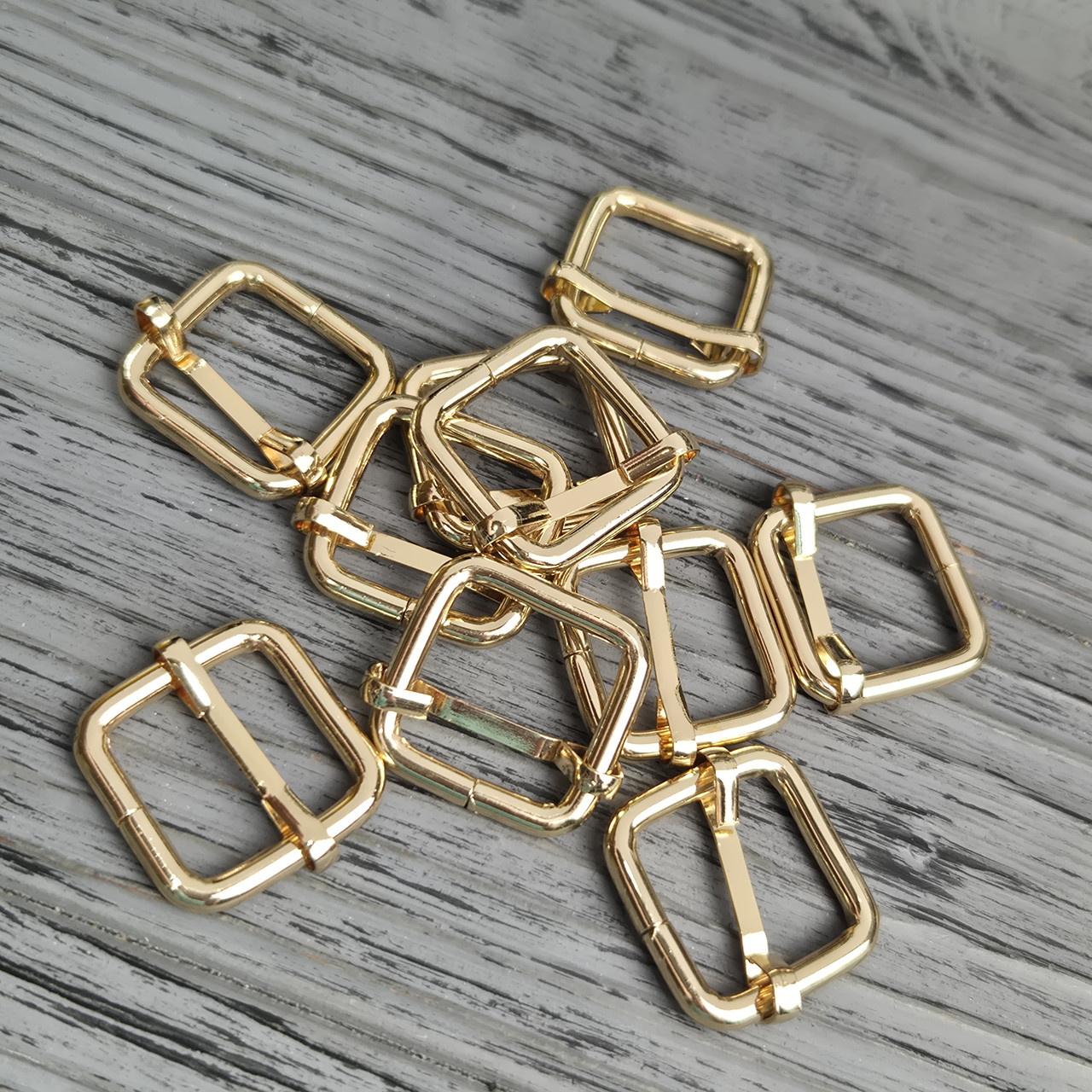 Пряжка регулятор перетяжка 20х20х4 мм Золото Глянець, фото 1