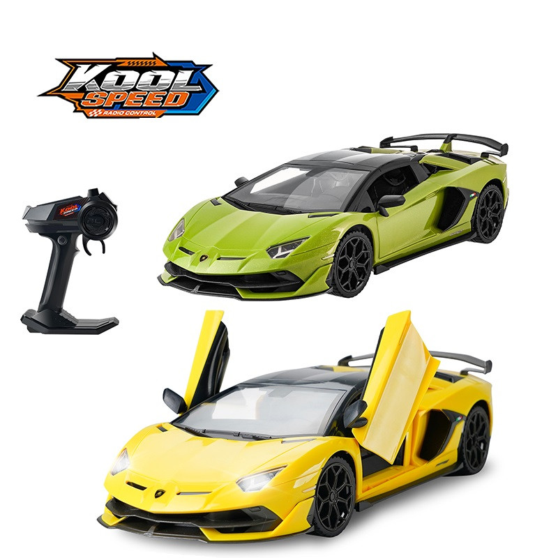 Машинка на радіокеруванні "Lamborghini" на батарейках оливкова/жовта (44,5x21,5x18,5 см)/Kool Speed, фото 1