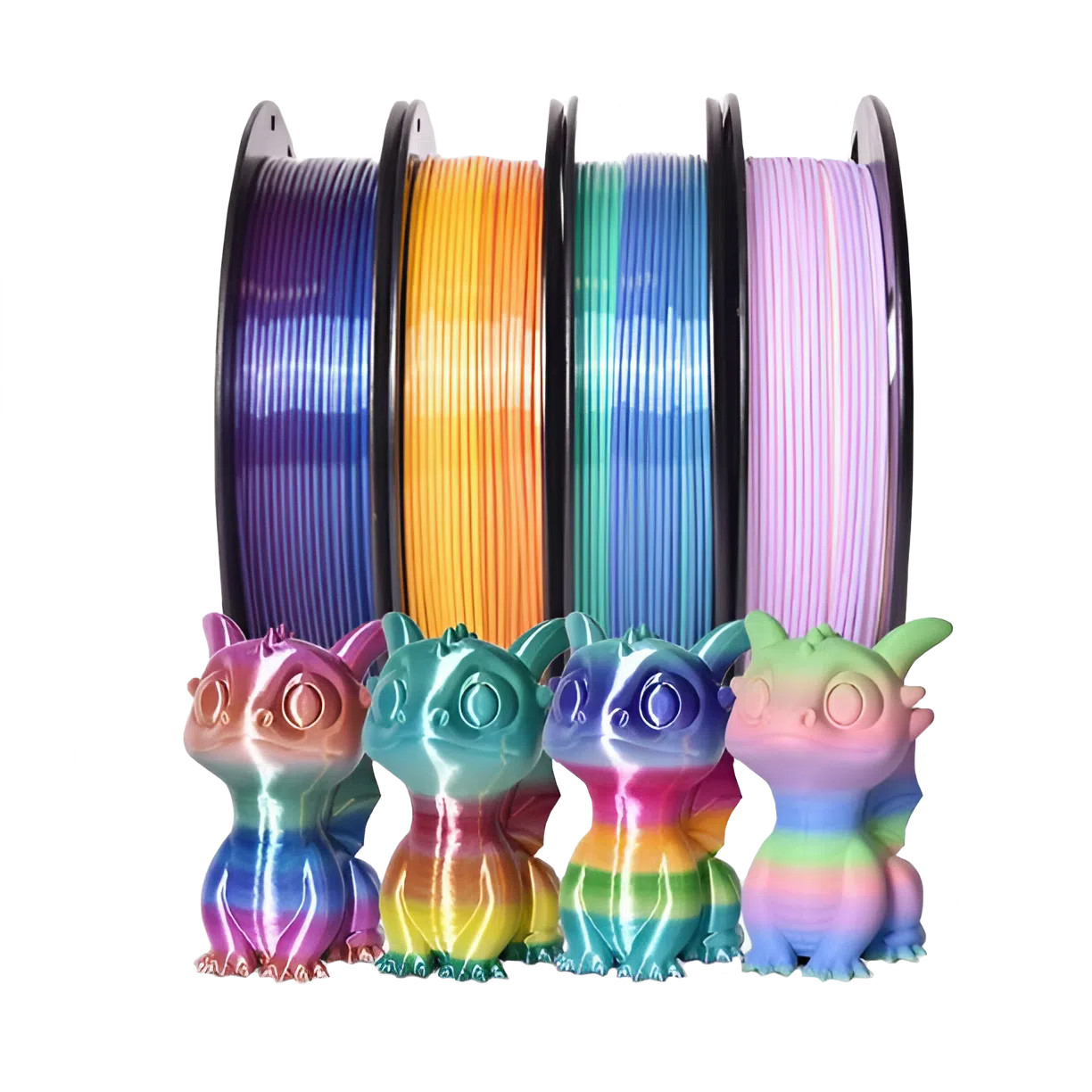 Набір PLA Silk Rainbow​​​​​​​ — Набір 4 шт×200 г [Всесвіт, Макарон, Цукерка, Пастельна веселка]