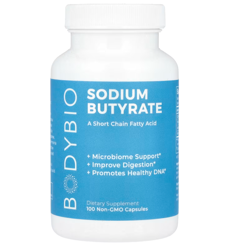Бутират натрію Sodium Butyrate BodyBio 60 капсул, фото 1
