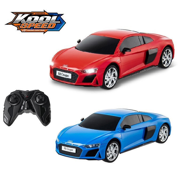 Машинка на радіокеруванні "Audi R8 Coupe" на батарейках синя/червона (37,2x17x12 см)/Kool Speed, фото 1