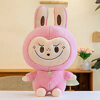 Большая мягкая детская игрушка Лабуба Заяц Labubu The Monsters, большие мягкие игрушки Розовая 45 см, Лабубу Зайчик, цвет Розовый