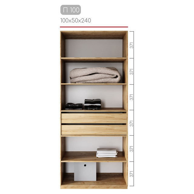 Модуль гардеробної Престо П 100 (100х50х240), фото 1