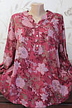Блуза жіноча штапель софт квіти, фото 4