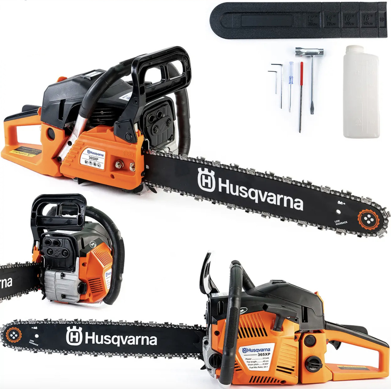 Бензинова ланцюгова пила Husqvarna 365 ХР (3,5 кВт із шиною 45 см) Потужна бензопила Хускварна для дров, лісу, фото 1