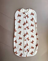 Кокон європееленка на блискавці трикотажна бавовняна зріст від 56 до 62 від народження до 2 місяців