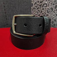 Ремінь Limited класичний унісекс чорний шкіряний ширина 3,5 см