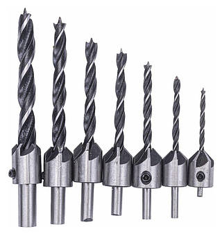 Набір свердел зенкерів 7 шт Powermat PM-ZWZP-7T комплект свердел для монтажу та обробки