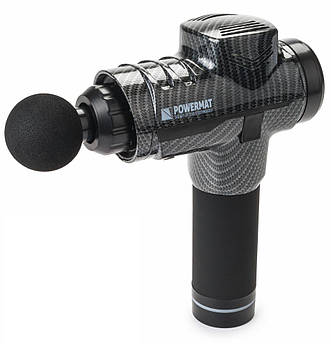 Масажний пістолет Powermat PM-MAS-1800BLM 6 насадок вібраційний для тіла та м’язів