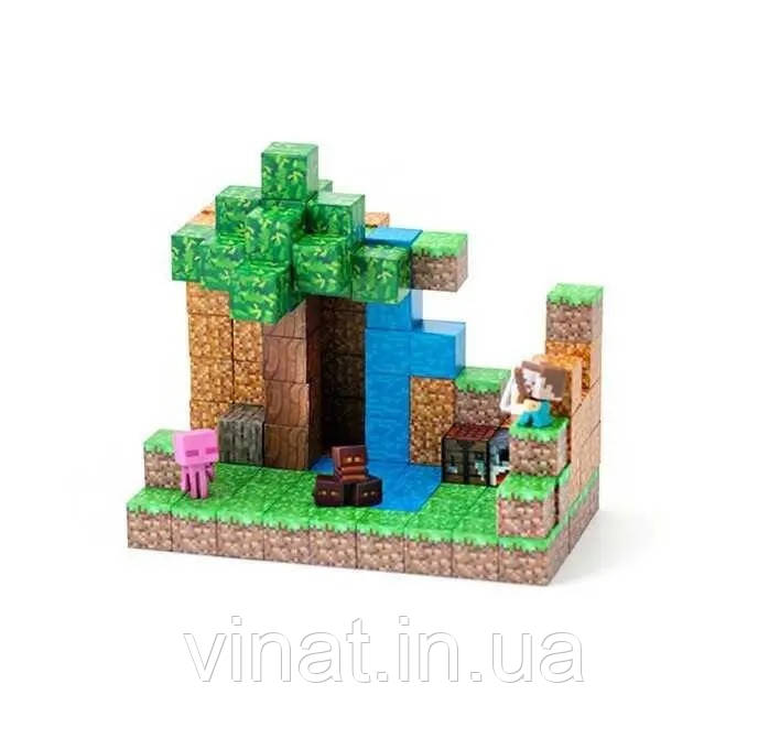Магнітний конструктор Майнкрафт My World Minecraft T093 132 шт, фото 1