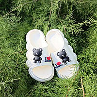 Шльопанці жіночі гумові "I Love London", молочні