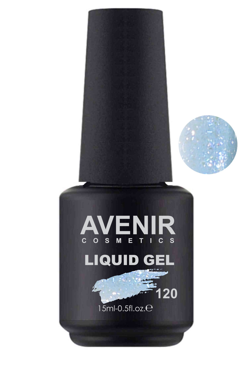 Рідкий гель для нігтів Avenir Cosmetics Liquid Gel з блискітками 120, 15мл