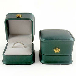 Футляр для кільця з Екошкіри упаковка для прикрас 6х6х5 см 1 шт. Смарагдовий