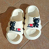 Шльопанці жіночі гумові "I Love London", молочні, фото 3