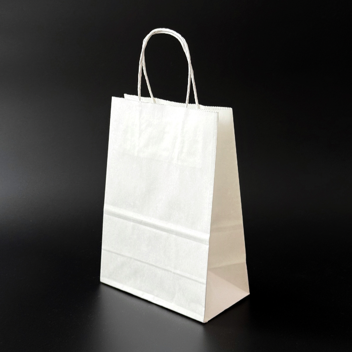 Пакет паперовий 15х9х22 см Білий крафт з ручками 100 г/м, фото 1